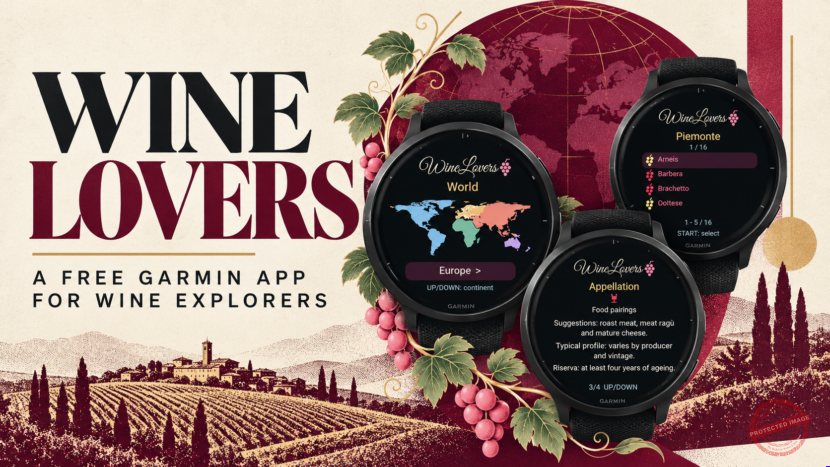 Wine Lovers: la cultura del vino arriva al polso, con una nuova app gratuita per Garmin